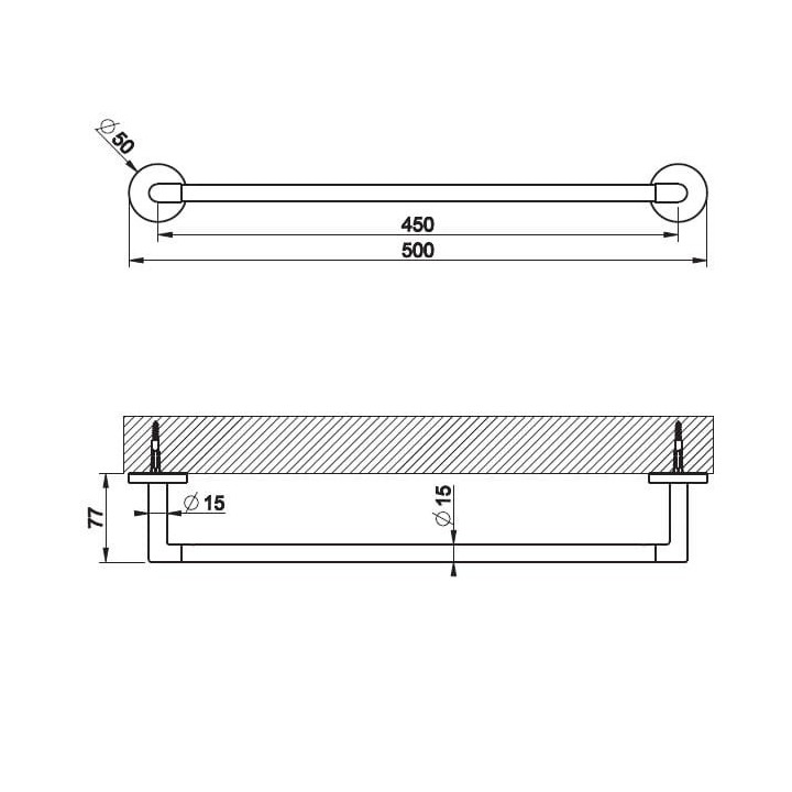 Wieszak na ręcznik 45 cm GESSI TONDO chrom 63700031