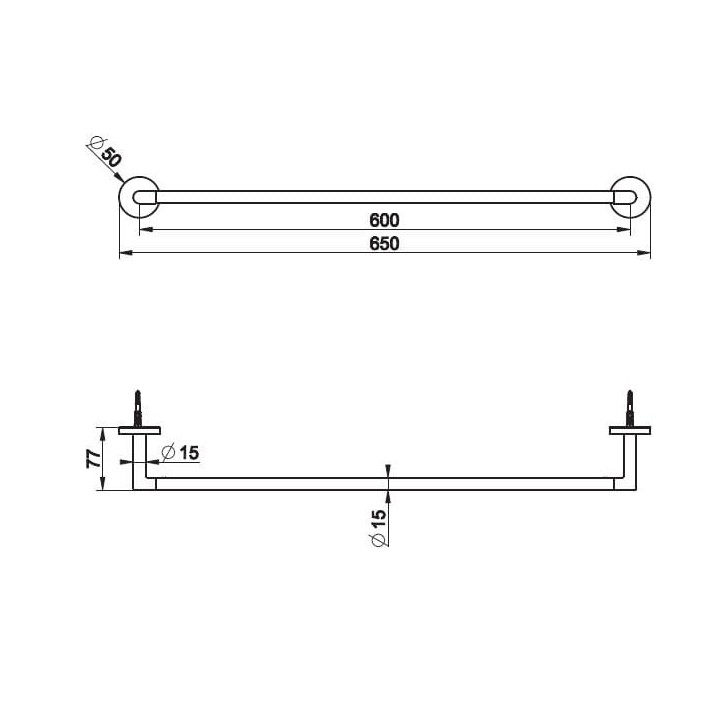 Wieszak na ręcznik 60 cm GESSI TONDO chrom 63703031
