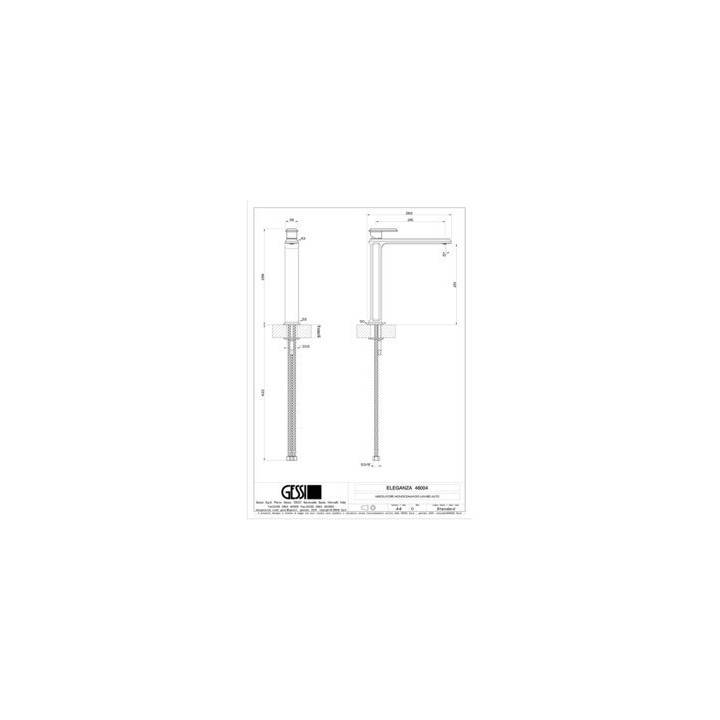 Bateria umywalkowa wysoka GESSI ELEGANZA chrom 46004031