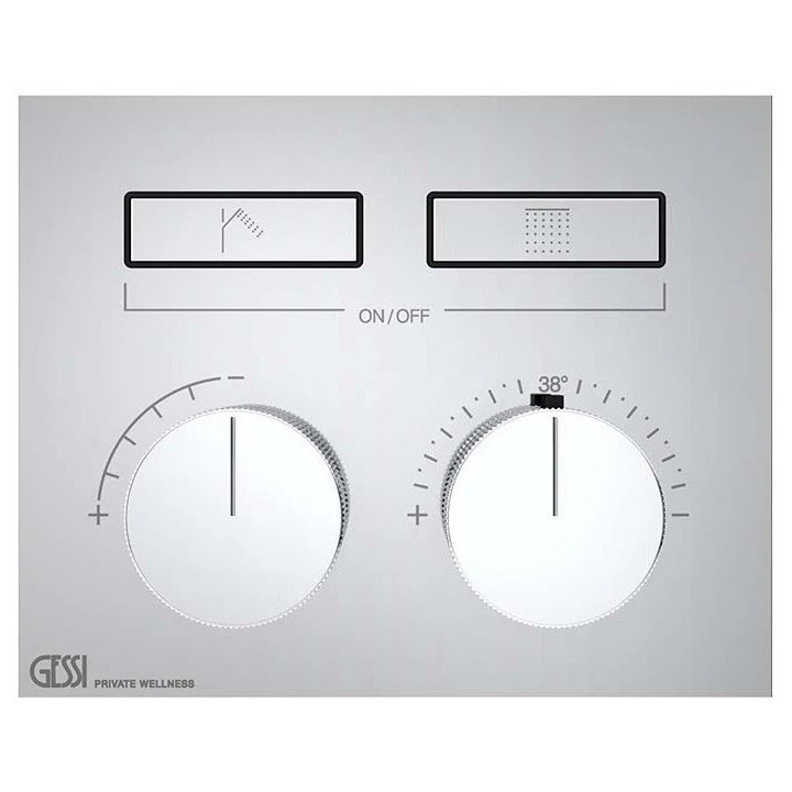 Bateria natryskowa termostatyczna z dwiema funkcjami GESSI HI-FI COMPACT chrom 63004031