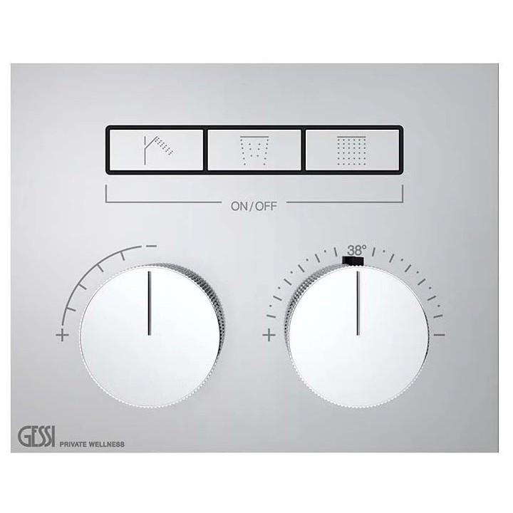 Bateria natryskowa termostatyczna z trzema funkcjami GESSI HI-FI COMPACT chrom 63006031