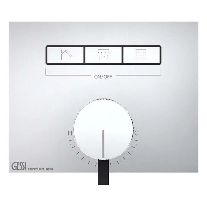Bateria natryskowa termostatyczna z trzema funkcjami GESSI HI-FI MIXER chrom 63081031