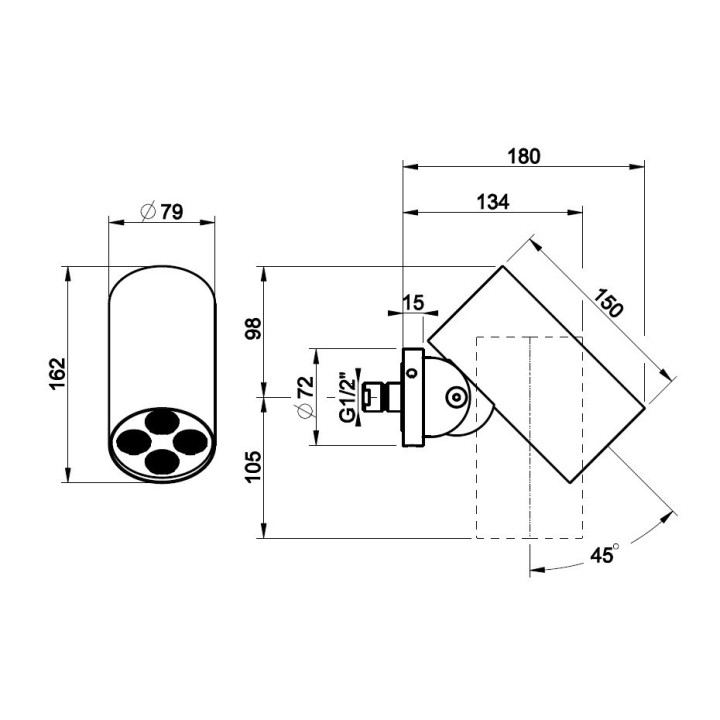 Głowica prysznicowa ścienna GESSI CESELLO funkcja multi-spray stal szczotkowana 57231239