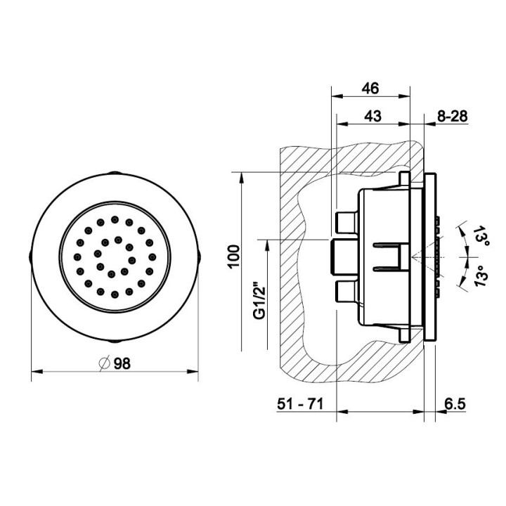 Dysza boczna GESSI chrom 32982031