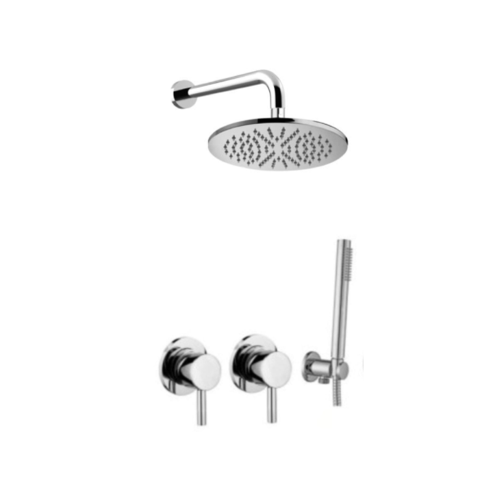 Zestaw natryskowy podtynkowy z deszczownicą 225 mm PAFFONI LIGHT grafit LIG010MG70ZSC3A