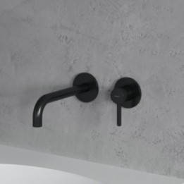 Bateria umywalkowa podtynkowa z wylewką 260 mm OMNIRES Y czarna Y1215HLBL