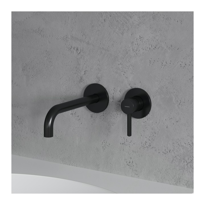 Bateria umywalkowa podtynkowa z wylewką 260 mm OMNIRES Y czarna Y1215HLBL