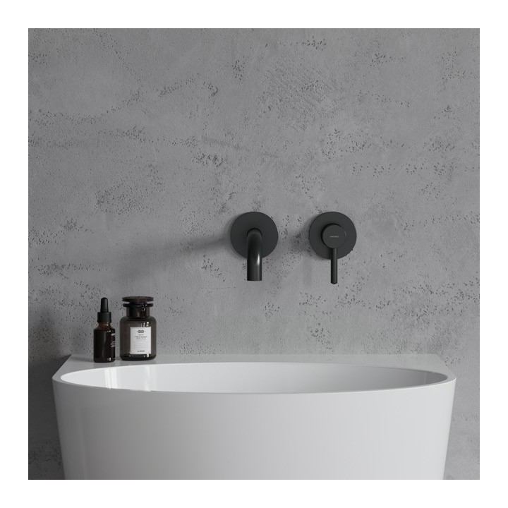 Bateria umywalkowa podtynkowa z wylewką 260 mm OMNIRES Y czarna Y1215HLBL