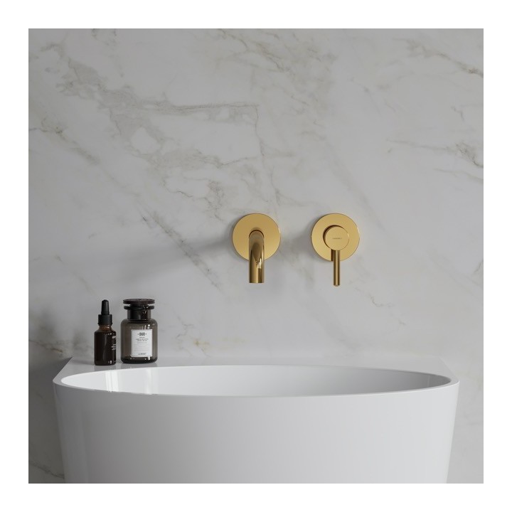 Bateria umywalkowa podtynkowa z wylewką 260 mm OMNIRES Y złota Y1215HLGL