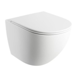 Miska wisząca WC 49x37 cm + deska wolnoopadająca OMNIRES OTTAWA biały mat OTTAWAMWBM
