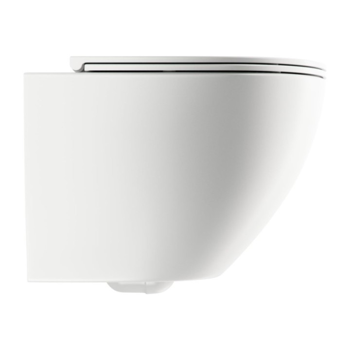 Miska wisząca WC 49x37 cm + deska wolnoopadająca OMNIRES OTTAWA biały mat OTTAWAMWBM