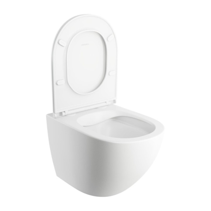 Miska wisząca WC 49x37 cm + deska wolnoopadająca OMNIRES OTTAWA biały mat OTTAWAMWBM