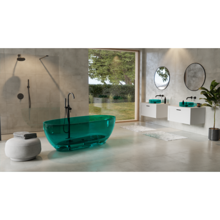 Wanna wolnostojąca 170x78 cm maskownica czarny mat BESCO MEXA ocean breeze WAM-170-OBB