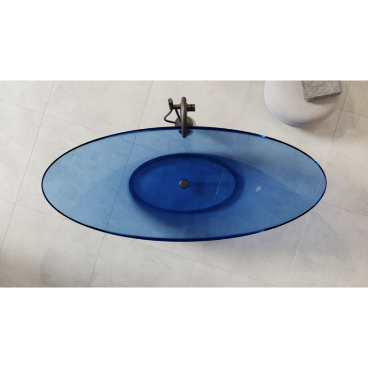 Wanna wolnostojąca 180x80 cm maskownica czarny mat BESCO AXYA blue wave WAA-180-BWB