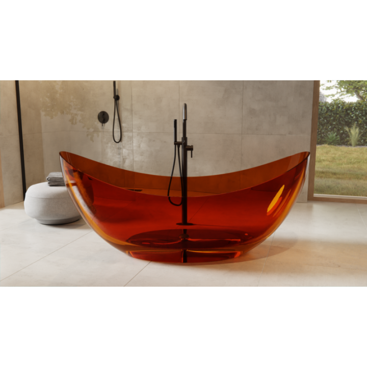 Wanna wolnostojąca 180x80 cm z syfonem chrom BESCO AXYA earth rust WAA-180-ERC