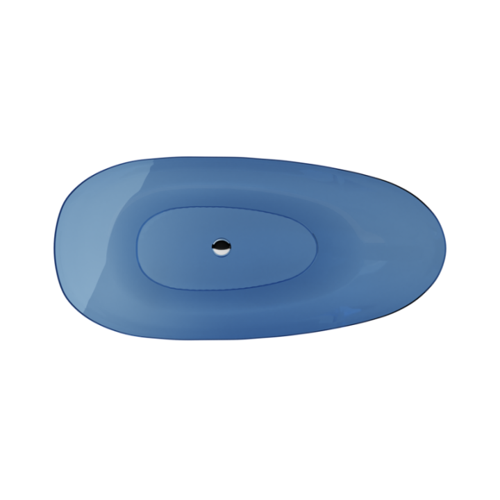 Wanna wolnostojąca 160x75 cm z syfonem chrom BESCO XARA blue wave WAX-160-BWC