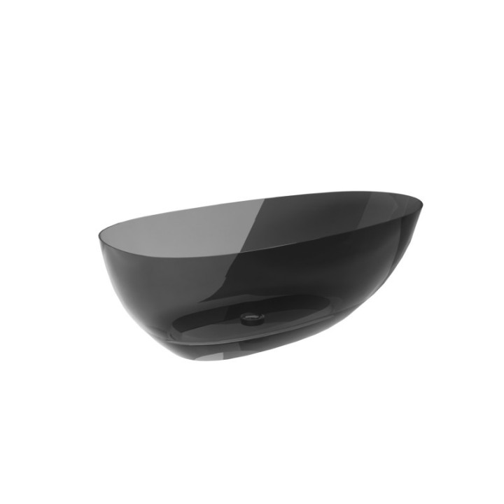 Wanna wolnostojąca 160x75 cm z syfonem chrom BESCO XARA carbon grey WAX-160-CGC