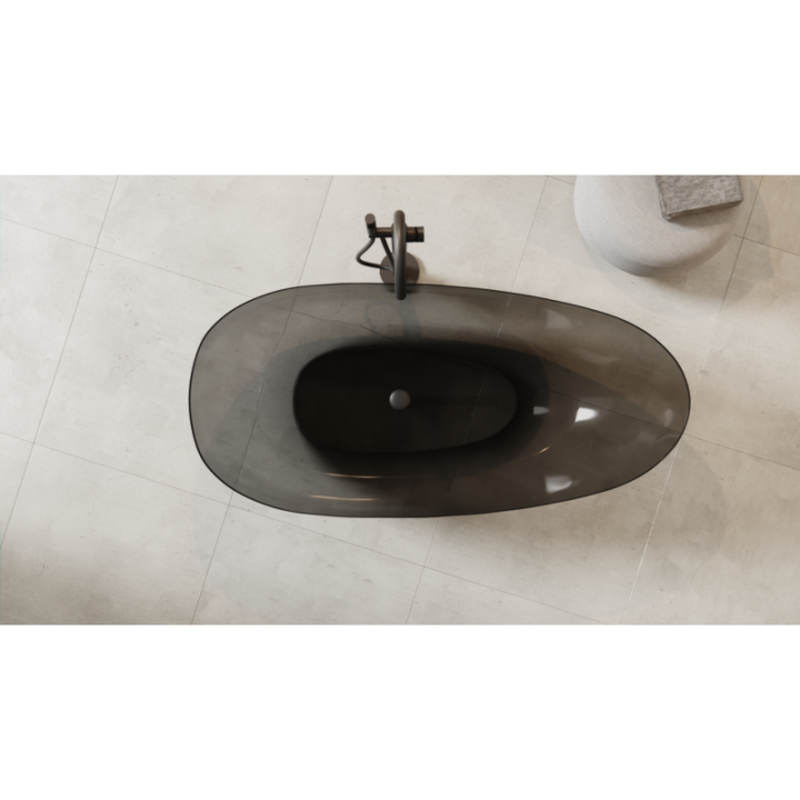 Wanna wolnostojąca 160x75 cm maskownica czarny mat BESCO XARA carbon grey WAX-160-CGB