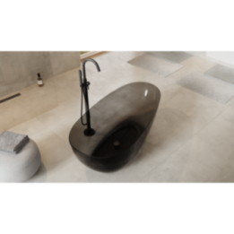 Wanna wolnostojąca 160x75 cm maskownica biała BESCO XARA carbon grey WAX-160-CGW
