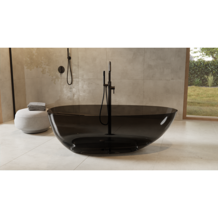 Wanna wolnostojąca 160x75 cm maskownica biała BESCO XARA carbon grey WAX-160-CGW