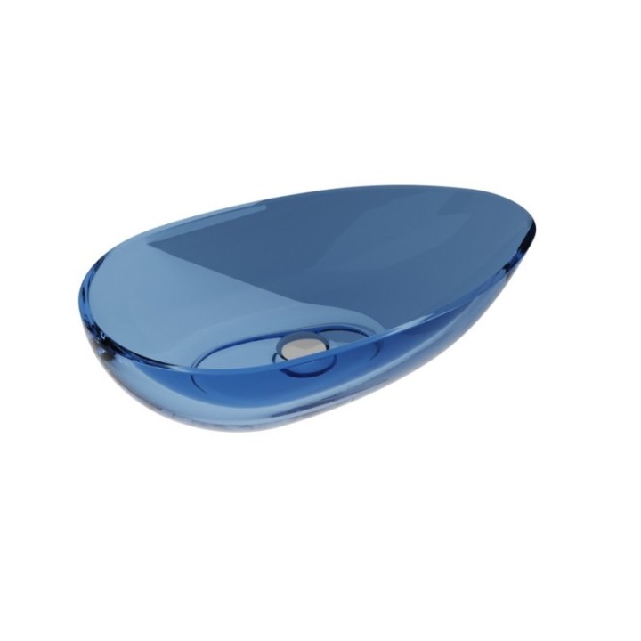 Umywalka nablatowa 60x35x15 cm maskownica czarny mat BESCO NEYA bez otw. blue wave UMN-60-BWB