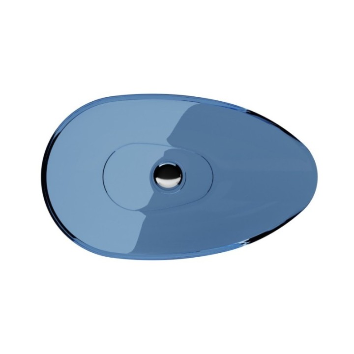 Umywalka nablatowa 60x35x15 cm maskownica biała BESCO NEYA bez otw. blue wave UMN-60-BWW