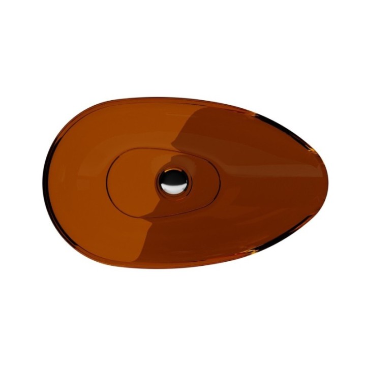 Umywalka 60x35x15 cm syfon chrom BESCO NEYA bez otw. earth rust UMN-60-ERC