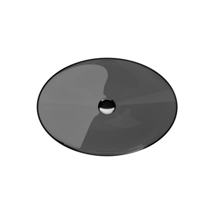 Umywalka 50x35x15 cm maskownica biała BESCO ANYA bez otw. carbon grey UMA-50-CGW