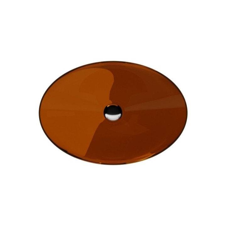 Umywalka nablatowa 50x35x15 cm syfon chrom BESCO ANYA bez otw. earth rust UMA-50-ERC