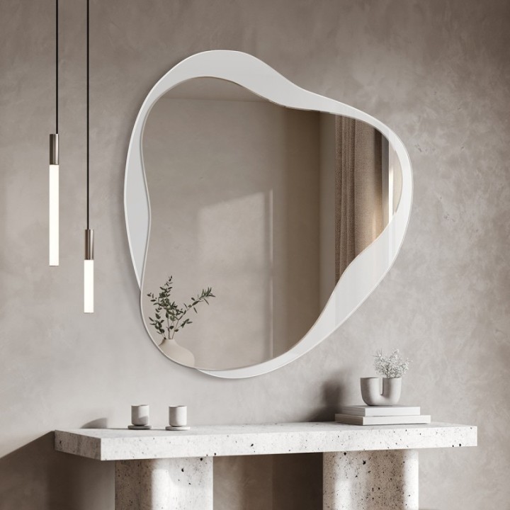 Lustro dekoracyjne 86x100 cm GIERADESIGN AMO białe AMO/W/C