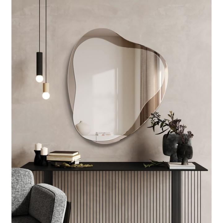 Lustro dekoracyjne 78x90 cm GIERADESIGN AMO brązowe AMO/BR/B