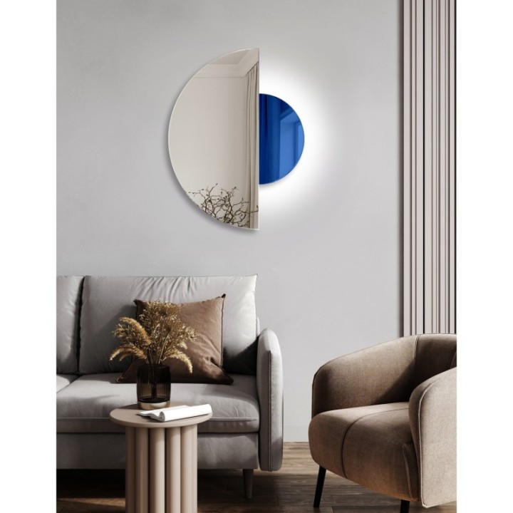 Lustro podświetlane 3000K 80x60 cm GIERADESIGN LUNA z włącznikiem niebieskie LNA/LED/BL/80x60/3000K