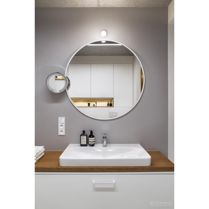 LUSTRO SCANDI – OKRĄGŁE W BIAŁEJ RAMIE 40cm GieraDesign SCD/W/40