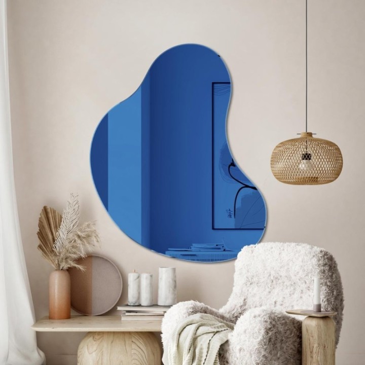 Lustro 80x65 cm GIERADESIGN PLAMA NO.5 niebieskie PLA/5/BL/A