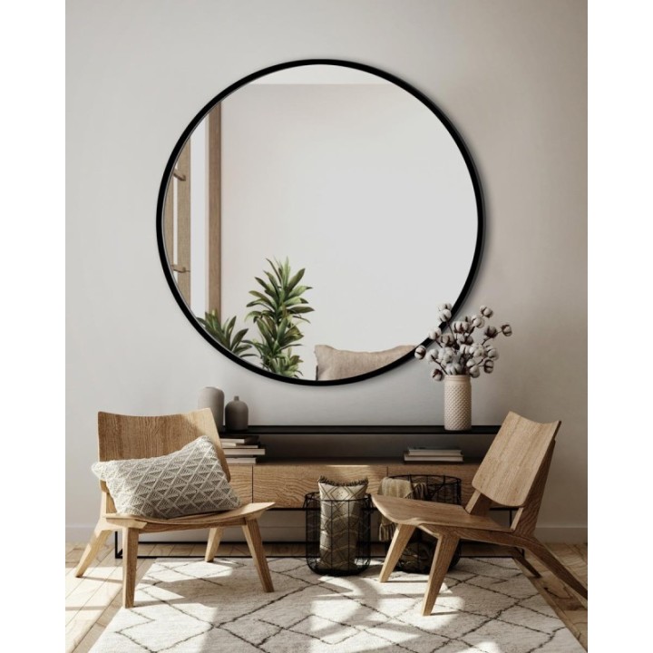 LUSTRO SCANDI – OKRĄGŁE W CZARNEJ RAMIE 60cm GieraDesign SCD/B/60