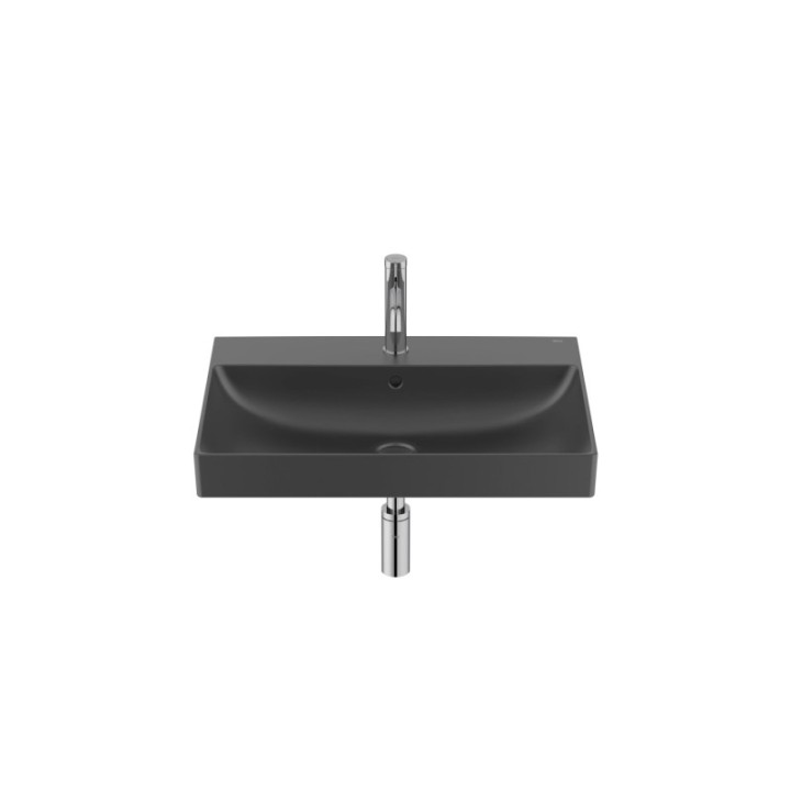 Umywalka ścienna 65x46x16 cm ROCA ONA z otw. czarny mat A327687080