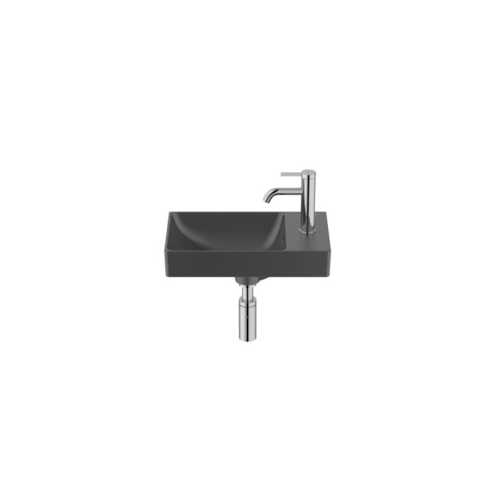 Umywalka ścienna 45x26x15 cm ROCA ONA z otw. czarny mat A327681080