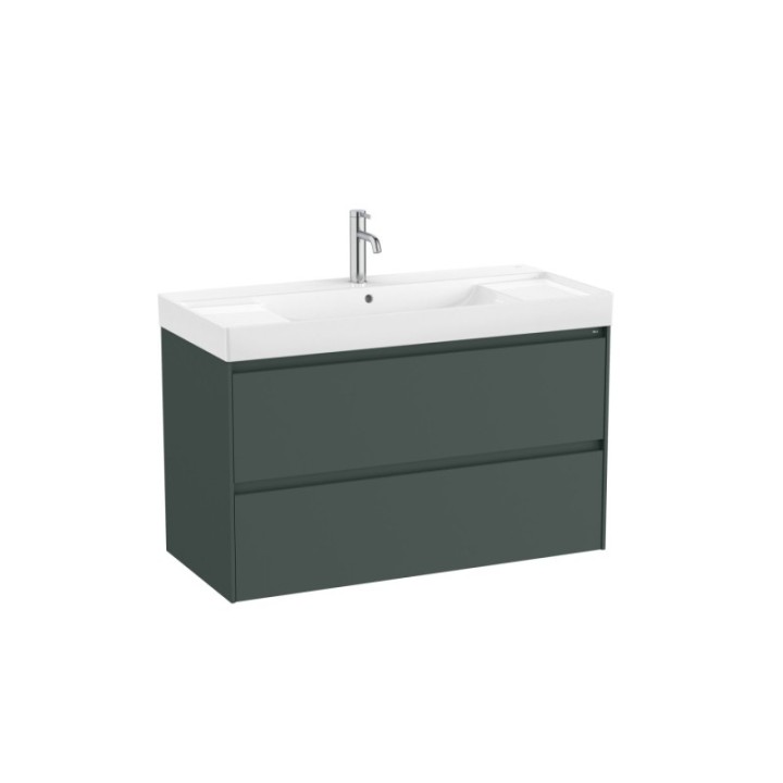 Zestaw łazienkowy UNIK z 2 szufladami 100x46x64,5 cm ROCA ONA ciemny zielony mat A851693513