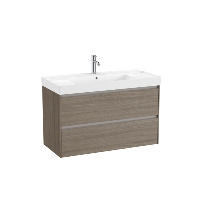 Zestaw łazienkowy UNIK z 2 szufladami 100x46x64,5 cm ROCA ONA ciemny wiąz A851693511