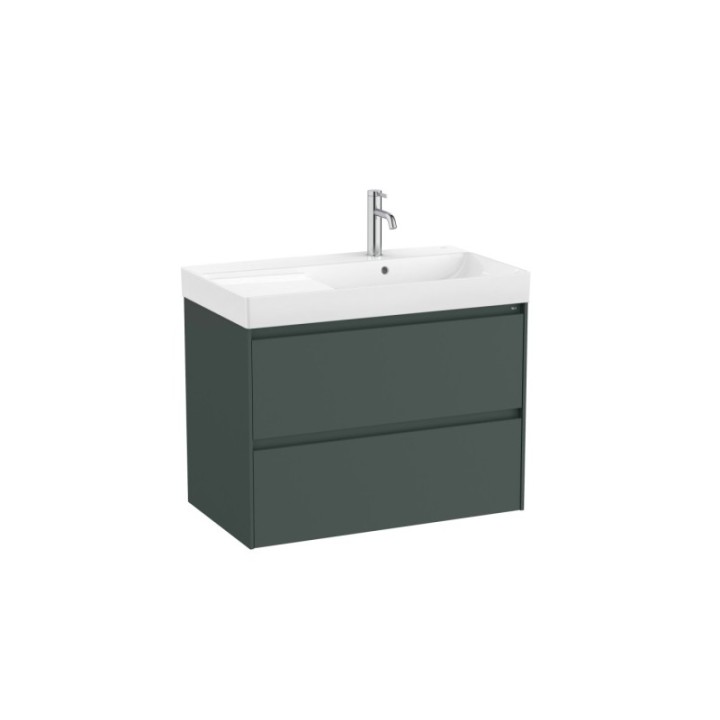 Zestaw łazienkowy UNIK z 2 szufladami 80x46x64,5 cm ROCA ONA prawy ciemny zielony mat A851690513