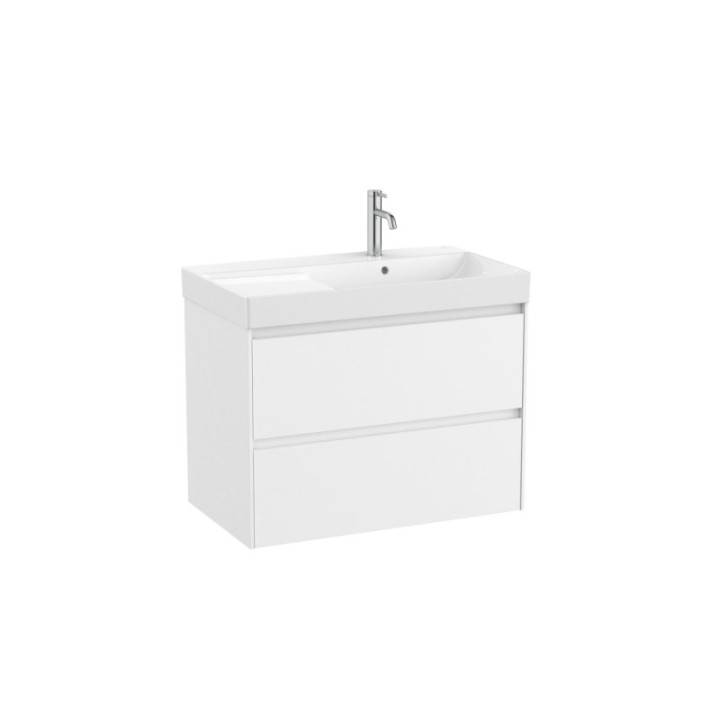 Zestaw łazienkowy UNIK z 2 szufladami 80x46x64,5 cm ROCA ONA prawy biały mat A851690509