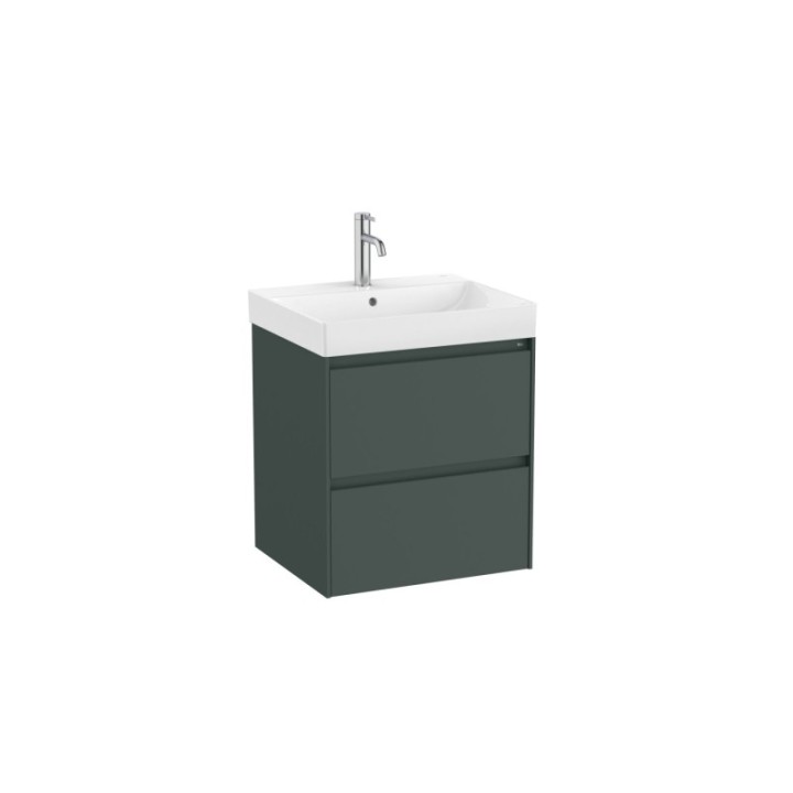Zestaw łazienkowy UNIK z 2 szufladami 55x46x64,5 cm ROCA ONA ciemny zielony mat A851687513