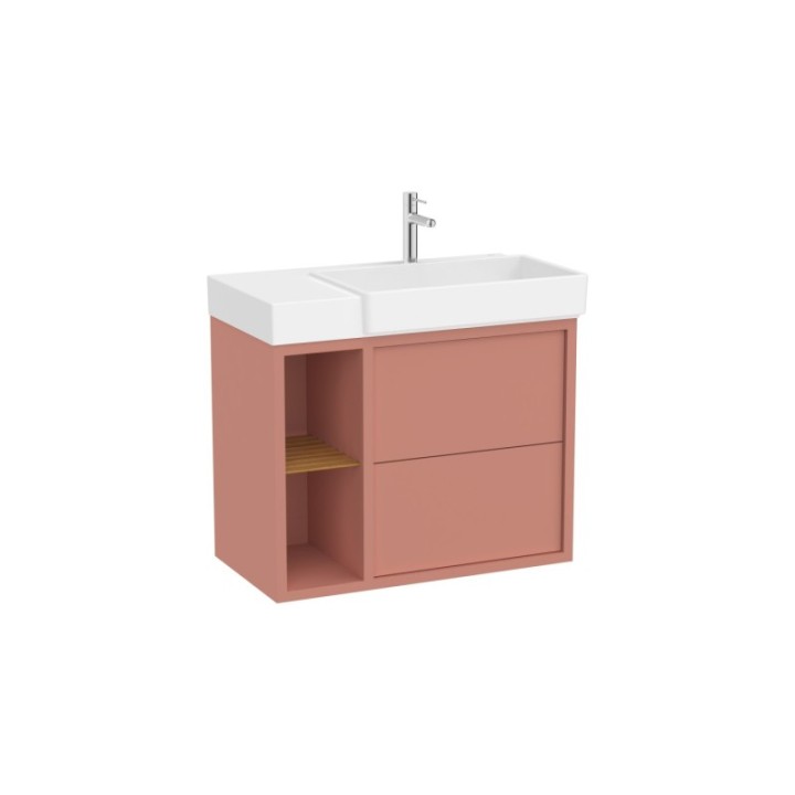 Zestaw szafka z umywalką UNIK z 2 szufladami 80x43x60 cm ROCA TURA wersja prawa terakota A852027560