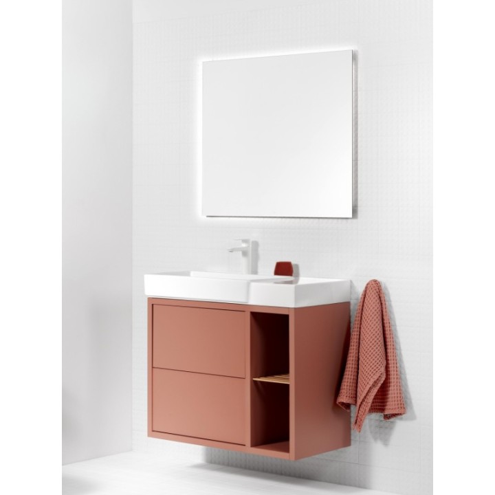 Zestaw szafka z umywalką UNIK z 2 szufladami 80x43x60 cm ROCA TURA wersja lewa terakota A852028560