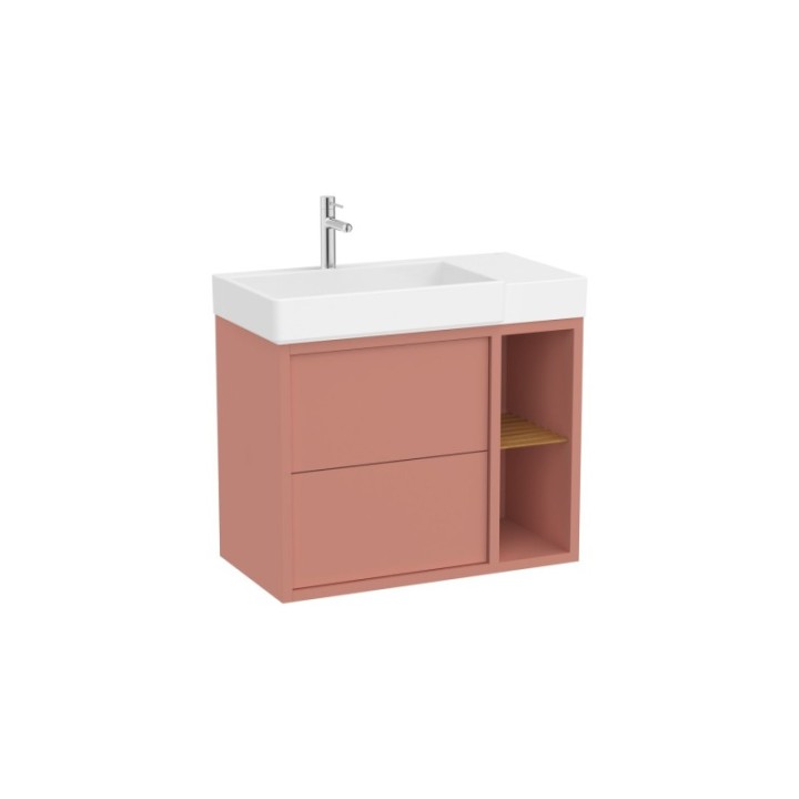 Zestaw szafka z umywalką UNIK z 2 szufladami 80x43x60 cm ROCA TURA wersja lewa terakota A852028560