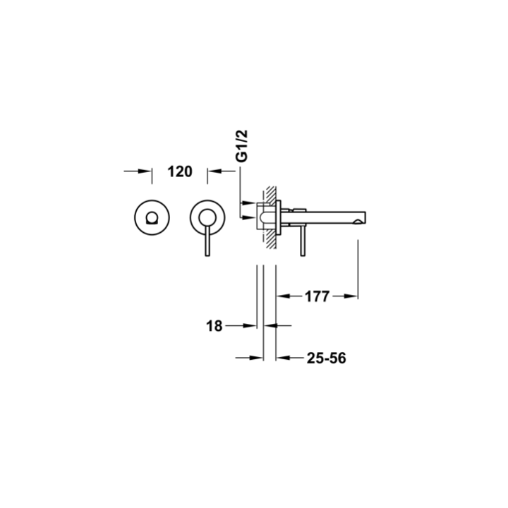 Bateria podtynkowa TRES MAX-TRES chrom 06230001