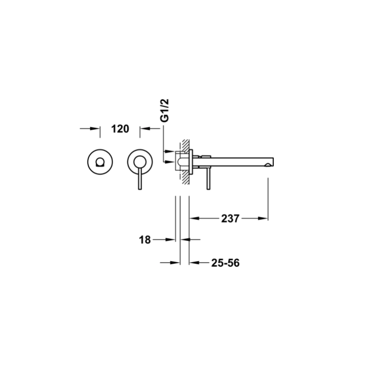 Bateria podtynkowa TRES MAX-TRES chrom 06230002