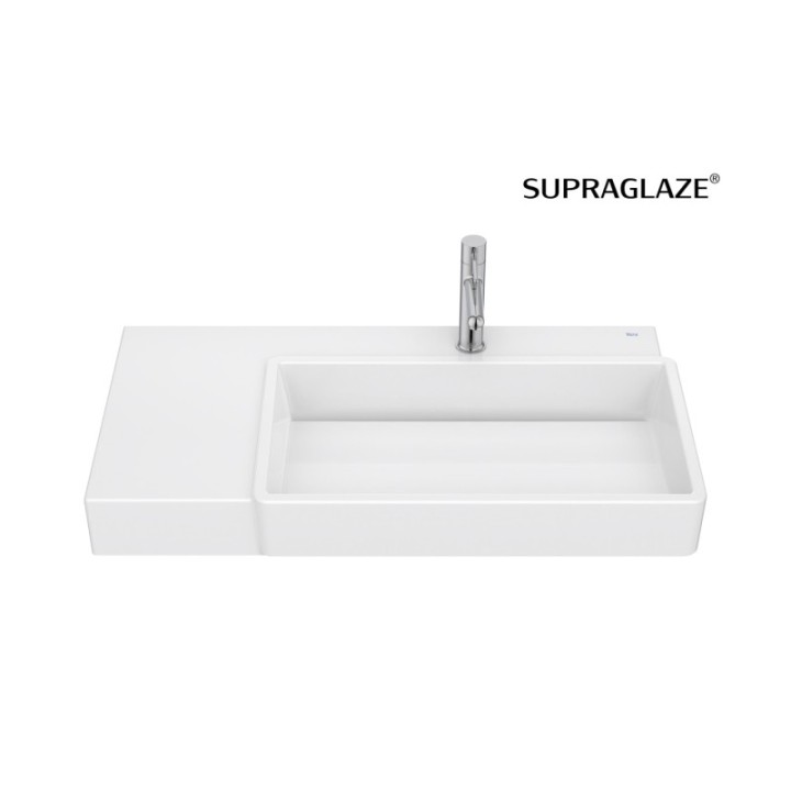 Umywalka ścienna 80x43x15 cm ROCA TURA prawa z otw. supraglaze A327696S00