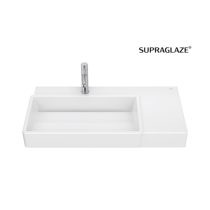 Umywalka ścienna 80x43x15 cm ROCA TURA lewa z otw. supraglaze A327697S00
