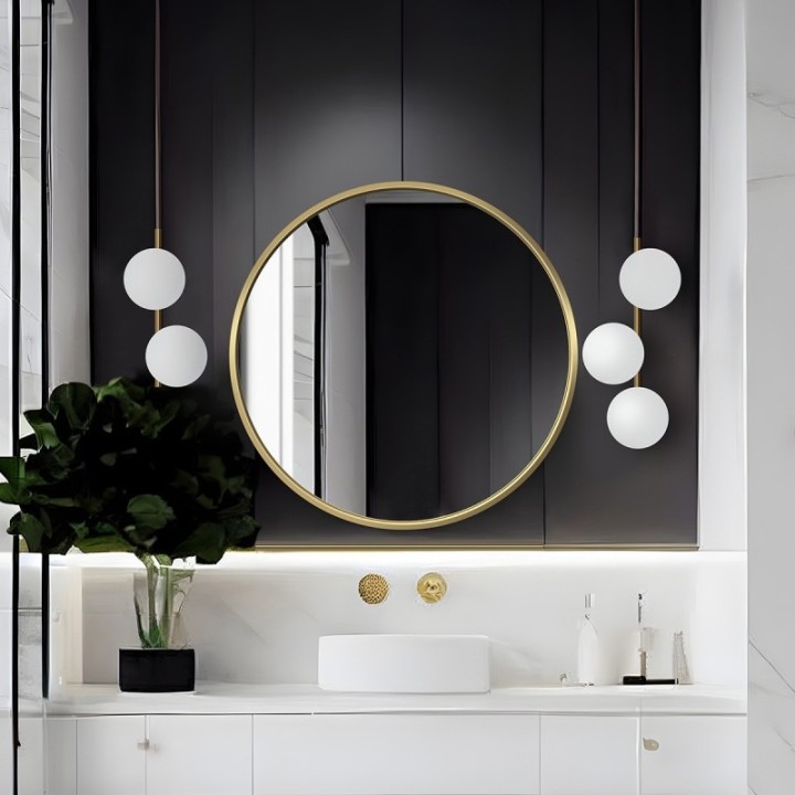 LUSTRO SCANDI – OKRĄGŁE W ZŁOTEJ RAMIE 70cm GieraDesign SCD/G/70